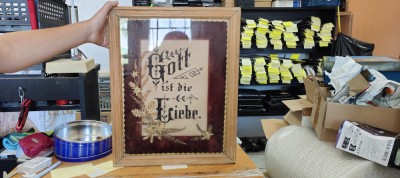Tablou Tesut Gott ist die Liebe - Vintage 37 x 27 foto