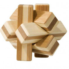 Joc logic IQ din lemn bambus Knot cutie metal