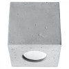 Lustră De Tavan Quad Gri Beton 1 Bec Pătrat Industrial De Interior