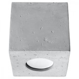 Lustră De Tavan Quad Gri Beton 1 Bec Pătrat Industrial De Interior