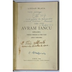 AVRAM IANCU. DRAMA de LUCIAN BLAGA , 1934