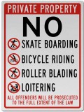 No Skateboarding Bicycle Riding Rollerblading Loitering Sign