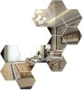 Set 12 Oglinzi Decorative Acrilice Argint Cristal Forme Geometrice Autocolante Perete Living Baie Bucatarie Hol Rezistente Zgarieturi