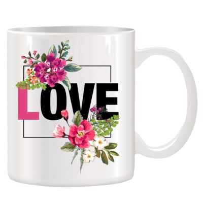 Cana alba personalizata, LOVE, INOVATIX&amp;reg;. 330ml foto
