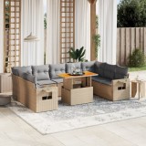 Gossi set canapele de gradina cu perne, 10 piese, bej, poliratan