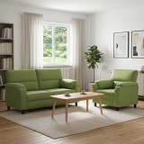 Cumpara ieftin Set de canapea 2 pcs Verde deschis Catifea