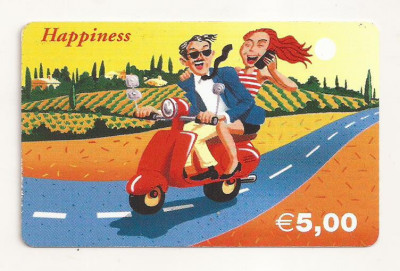 CT2 -Cartela Telefonica -Italia - Prepaid Calling Card Company - Happiness 5 Eur foto