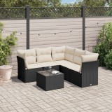 Cumpara ieftin Gossi set mobilier de gradina cu perne, 6 piese, negru, poliratan