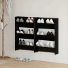 VidaXL Dulapuri pentru pantofi de perete Stejar negru Lemn compozit 875151