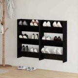 Dulapuri pentru pantofi de perete cu raft Altele 2 pcs Stejar negru