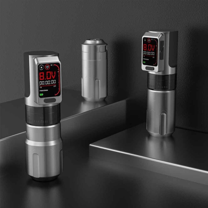 Aparat de Tatuat POSEIDON S-Luxe &ndash; Stroke Reglabil &amp; Wireless - Grey