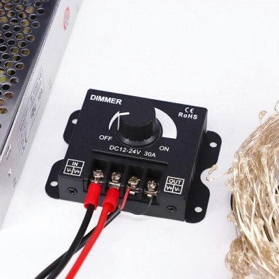 Dimmer led cu reglaj manual, 12v - 24v, 360w - 720w, 30a foto