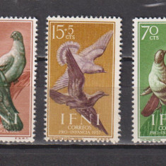 IFNI 1957 FAUNA PASARI MI.164-166 MNH