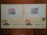 1936-Germania-Plic circ. bl.5+bl.6-Berlin-Medias,24.08.36,stamp. olimp.-F. RARE