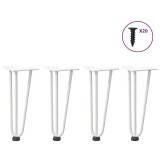 VidaXL Picioare tip agrafă pentru măsuță de cafea, 4 buc., alb, 30 cm, oțel masiv