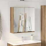 vidaXL Dulap cu oglindă pentru baie Stejar artizanal Lemn prelucrat 856941