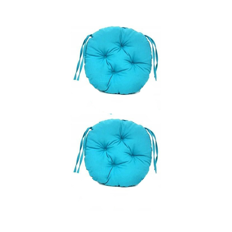 Set Perne decorative rotunde, pentru scaun de bucatarie sau terasa,  diametrul 35cm, culoare albastru, 2 buc/set, Palmonix | Okazii.ro
