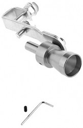 Adaptor toba tip fluier imitator Turbo 10.5 x 2 cm pentru evacuari drepte gri