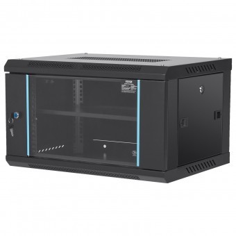 Cabinet metalic / Rack 19&#039;&#039;, Vevor 6U, usa din sticla, 350 x 450 x 600 mm, Montare pe pardoseala