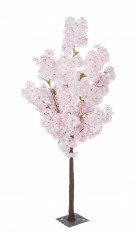 Copac decorativ cu flori artificiale cires roz 70x140h foto