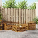 vidaXL Set de canapele de exterior 5 pcs natural Lemn Solid de Acacia 3373414
