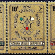 Yemen Nord 1967 - Jocurile Olimpice Grenoble, gold, serie neuzat