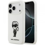 Husa pentru Apple iPhone 17 Pro, Karl Lagerfeld, Sketch and Logo Karl, Alba