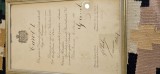 Brevet regal CAROL I , an 1883 semnat OLOGRAF DE REGE si D. STURDZA , acordare grad de CAVALER COROANA ROMANIEI