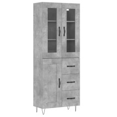 Dulap inalt, gri beton, 69,5x34x180, lemn compozit