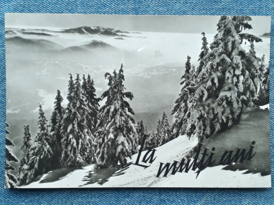 433 - Peisaj de iarna la munte / carte postala circulata 1966 foto