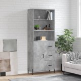 Gossi dulap inalt, gri beton, 69,5x34x180, lemn compozit