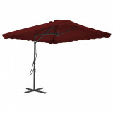 Umbrelă de exterior cu st&acirc;lp din oțel, bordo, 250x250x230 cm, vidaXL