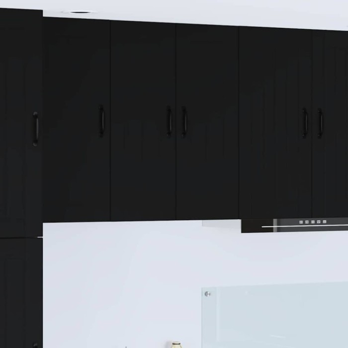 vidaXL Dulap suspendat de bucătărie cu raft Negru 60 x 31 x 80 cm 885046