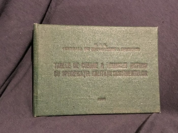 Carte - Tabele de cubare a lemnului rotund cu specificatia calitatii sortimentelor anul 1989 / 48 pagini !