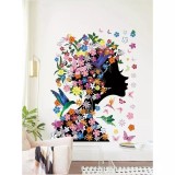 Cumpara ieftin Sticker Perete Autocolant Fetita Flori 46x60cm - 93326