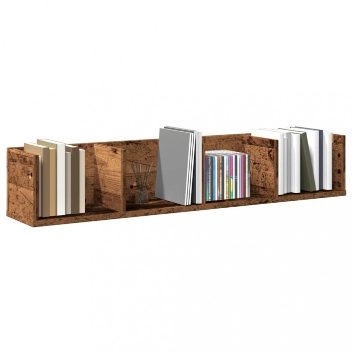 Gossi raft de perete cd-uri, lemn vechi, 100x18x18 cm, lemn prelucrat