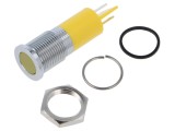 Lampă LED plată galbenă &Oslash;14mm IP67 Q14 alamă 4mcd