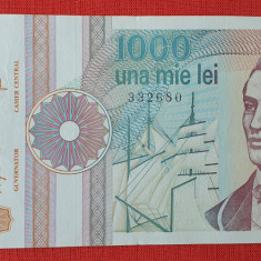 1000 Lei 1991 - Eminescu - Una mie lei - bancnota in stare foarte buna