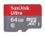 CARD MicroSD SANDISK, 64 GB, MicroSD, clasa 10, standard UHS-I U1, &quot;SDSQUNR-064G-GN3MN&quot; (timbru verde 0.03 lei)
