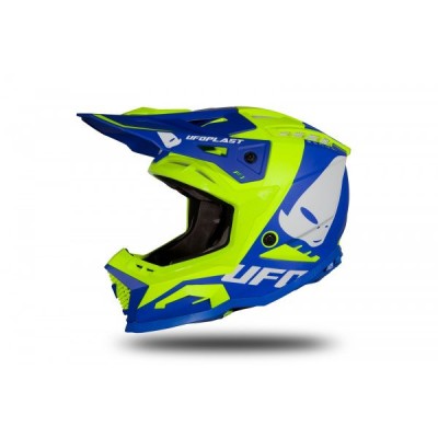 MBS Casca motocross/enduro Ufo Plast Echus, fibra de sticla, albastru/galben-fluo, XL, Cod Produs: HE169XL foto