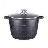 Oala Marmorata Royalty Line 24cm 6.2L cu Capac Sticla, Inductie