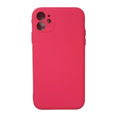 Huse silicon antisoc cu microfibra interior Iphone 11 Roz Neon