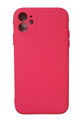 Huse silicon antisoc cu microfibra interior Iphone 11 Roz Neon foto