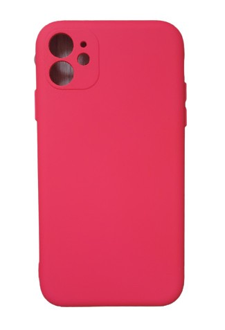 Huse silicon antisoc cu microfibra interior Iphone 11 Roz Neon