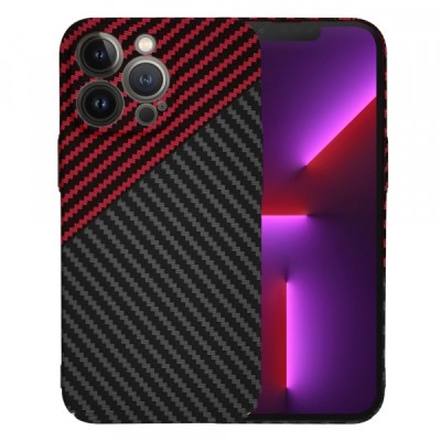 Husa pentru Apple iPhone 13 Pro, Techsuit, Carbonite FiberShell Vortex, Rosie foto