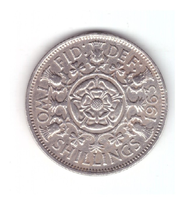 Moneda Anglia 2 shilling / 2 shillings 1963, stare buna, curata