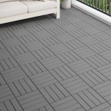 vidaXL Plăci podea &icirc;n relief WPC, 11 buc., 30 x 30 cm, 1 mp, gri 45035