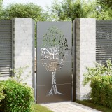 vidaXL Poartă de grădină Negru 105 x 200 cm Oțel vopsit &icirc;n pulbere