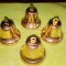 F388-Set 4 Clopotei din metal auriu stare buna cu clinchet deosebitde frumos.