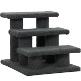 PawHut Treaptă pentru pisici 3 trepte Treaptă pentru animale Treaptă pentru pisică Treaptă pentru animale de companie 45 x 35 x 34 cm Gri | Aosom Roma